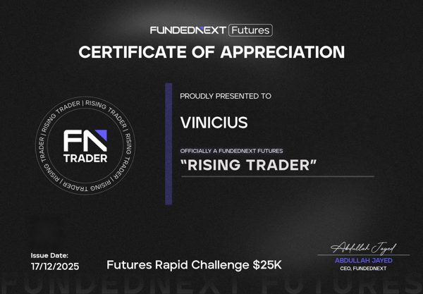 Certificado de conta aprovada: FundedNext Futures